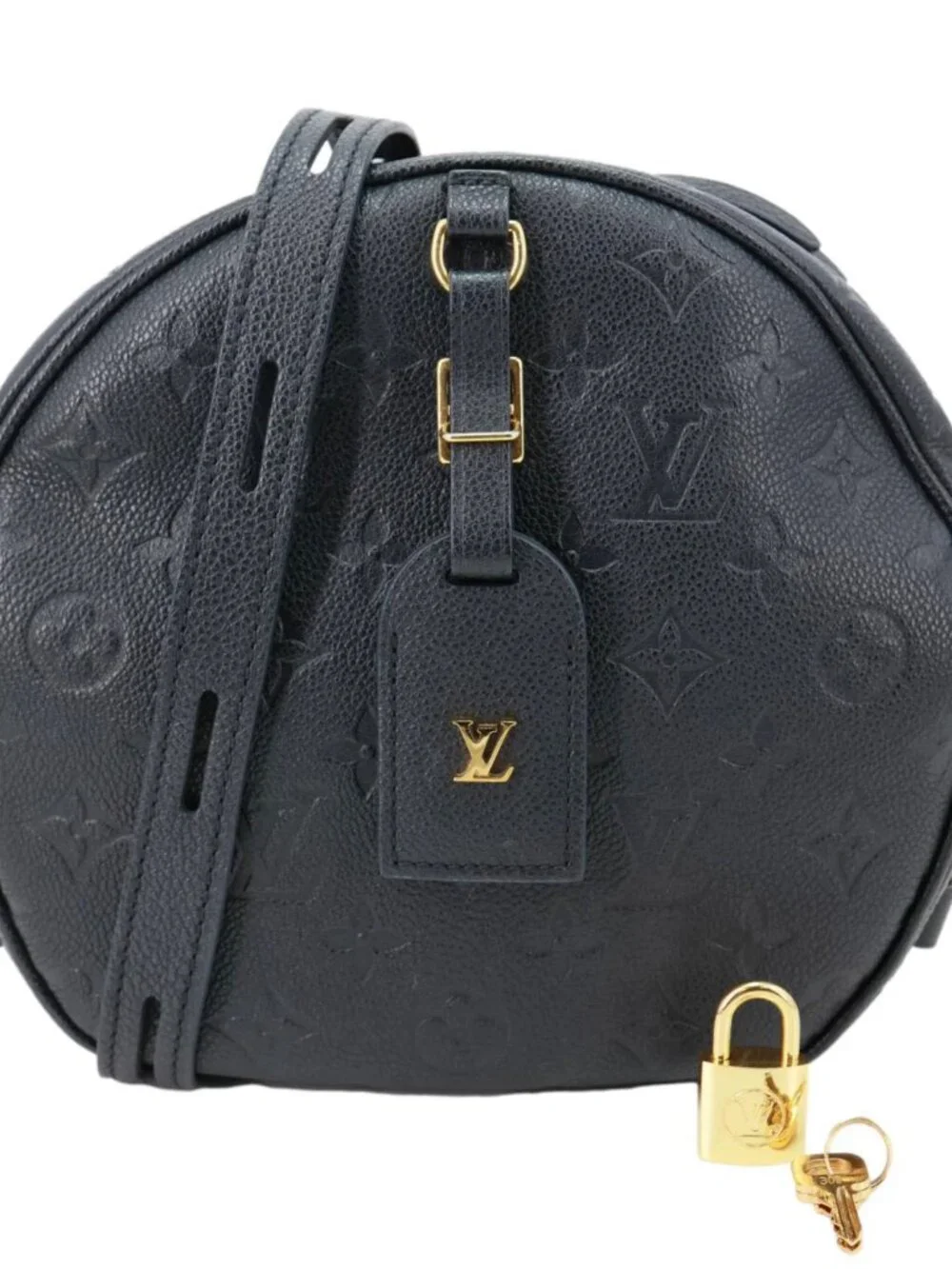 Louis Vuitton Boite Chapeau Souple MM Monogram Empreinte Shoulder Bag Black